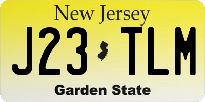 NJ license plate J23TLM