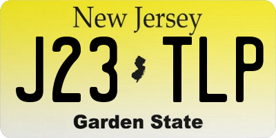 NJ license plate J23TLP