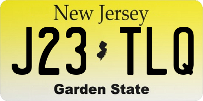 NJ license plate J23TLQ