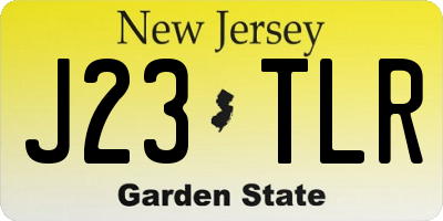 NJ license plate J23TLR