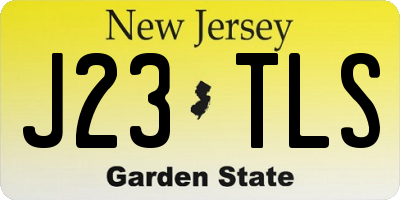 NJ license plate J23TLS