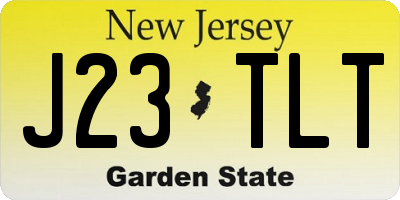 NJ license plate J23TLT