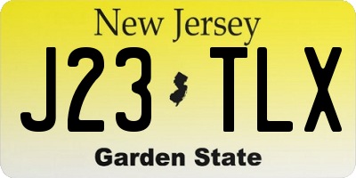 NJ license plate J23TLX