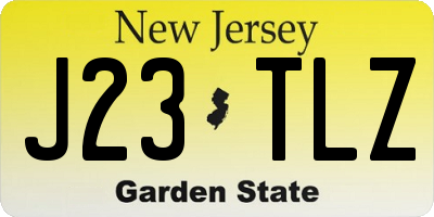 NJ license plate J23TLZ