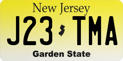 NJ license plate J23TMA