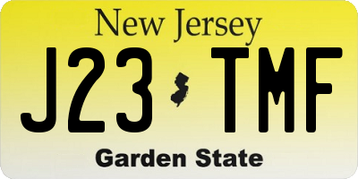 NJ license plate J23TMF