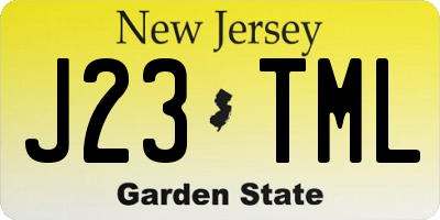 NJ license plate J23TML