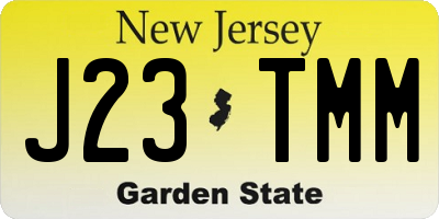 NJ license plate J23TMM