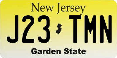 NJ license plate J23TMN