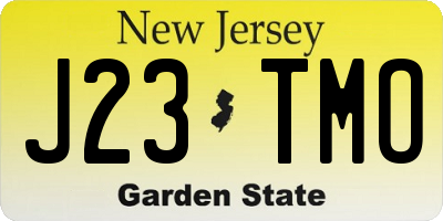 NJ license plate J23TMO