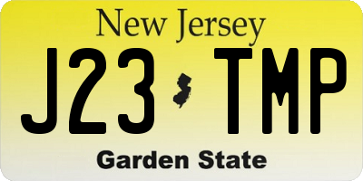NJ license plate J23TMP