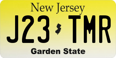 NJ license plate J23TMR