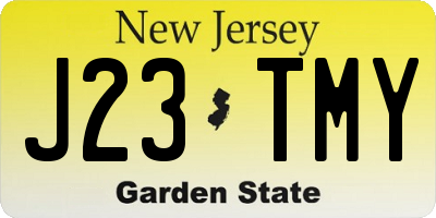 NJ license plate J23TMY