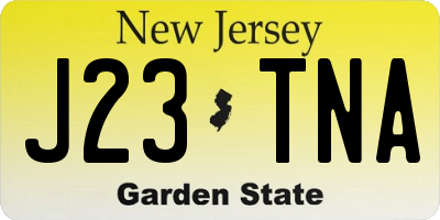 NJ license plate J23TNA