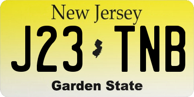 NJ license plate J23TNB