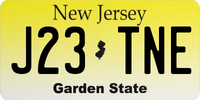 NJ license plate J23TNE