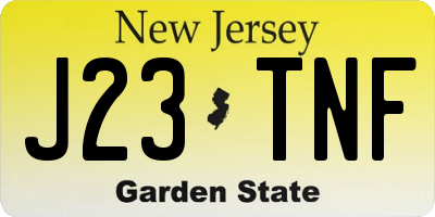 NJ license plate J23TNF