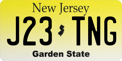 NJ license plate J23TNG