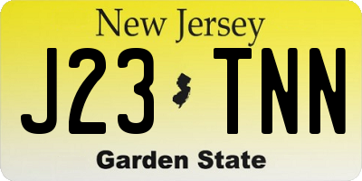 NJ license plate J23TNN
