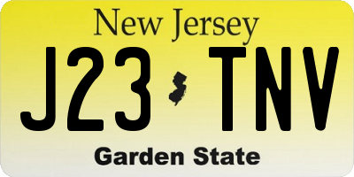 NJ license plate J23TNV