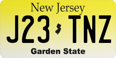 NJ license plate J23TNZ