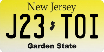 NJ license plate J23TOI