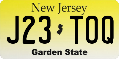 NJ license plate J23TOQ