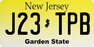 NJ license plate J23TPB