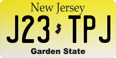 NJ license plate J23TPJ