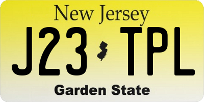 NJ license plate J23TPL