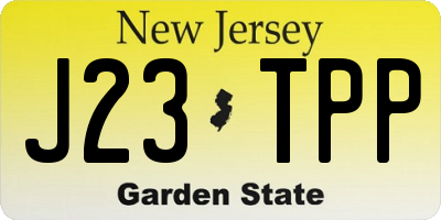 NJ license plate J23TPP