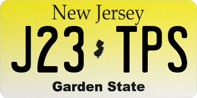 NJ license plate J23TPS