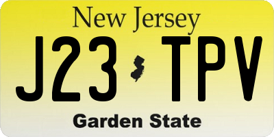 NJ license plate J23TPV