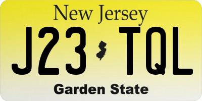 NJ license plate J23TQL