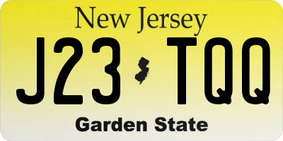 NJ license plate J23TQQ