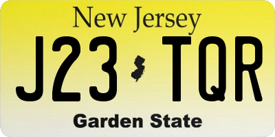 NJ license plate J23TQR
