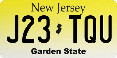 NJ license plate J23TQU