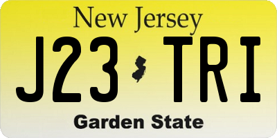 NJ license plate J23TRI