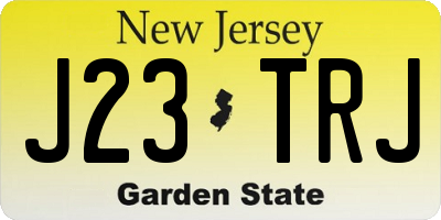 NJ license plate J23TRJ