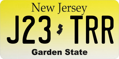 NJ license plate J23TRR