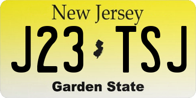 NJ license plate J23TSJ
