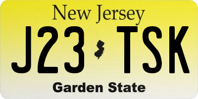 NJ license plate J23TSK