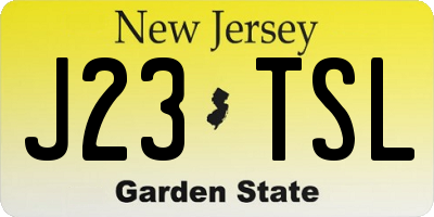 NJ license plate J23TSL