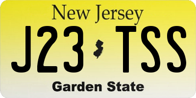 NJ license plate J23TSS
