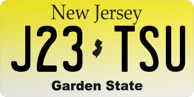 NJ license plate J23TSU