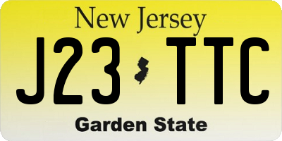 NJ license plate J23TTC