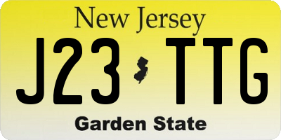 NJ license plate J23TTG
