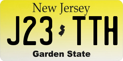 NJ license plate J23TTH