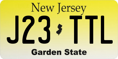 NJ license plate J23TTL