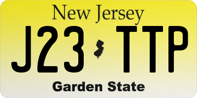 NJ license plate J23TTP